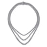 925 Sterling Silver Bujukan Beads Three Layered Necklace