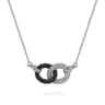 925 Sterling Silver Bujukan Beads and Black Spinel Interlock Pendant Necklace