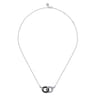 925 Sterling Silver Bujukan Beads and Black Spinel Interlock Pendant Necklace