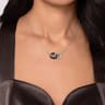 925 Sterling Silver Bujukan Beads and Black Spinel Interlock Pendant Necklace
