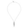 925 Sterling Silver Bujukan Beads and Graduating Black Spinel Double Spike Pendant Necklace