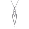 925 Sterling Silver Bujukan Beads and White Sapphire Pendant Drop Necklace