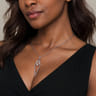 925 Sterling Silver Bujukan Beads and White Sapphire Pendant Drop Necklace