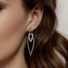 925 Sterling Silver Bujukan Beads and White Sapphire Stud Drop Earrings