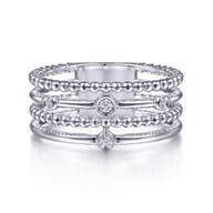 925 Sterling Silver Bujukan Bezel Set Diamond Easy Stackable Ring