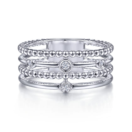 925 Sterling Silver Bujukan Bezel Set Diamond Easy Stackable Ring