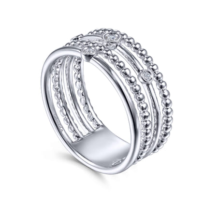 925 Sterling Silver Bujukan Bezel Set Diamond Easy Stackable Ring
