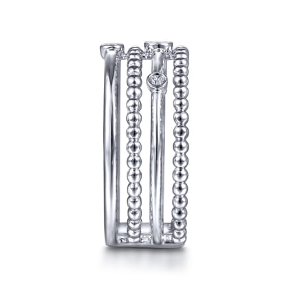 925 Sterling Silver Bujukan Bezel Set Diamond Easy Stackable Ring