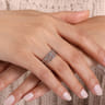 925 Sterling Silver Bujukan Bezel Set Diamond Easy Stackable Ring - 0.05 ct