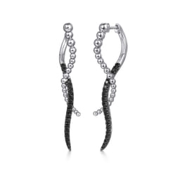 925 Sterling Silver Bujukan Black Spinel Drop Earrings
