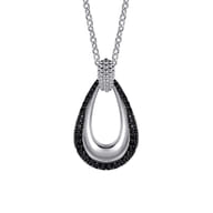 925 Sterling Silver Bujukan Black Spinel Pendant Necklace