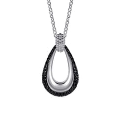 925 Sterling Silver Bujukan Black Spinel Pendant Necklace