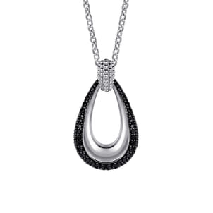 925 Sterling Silver Bujukan Black Spinel Pendant Necklace