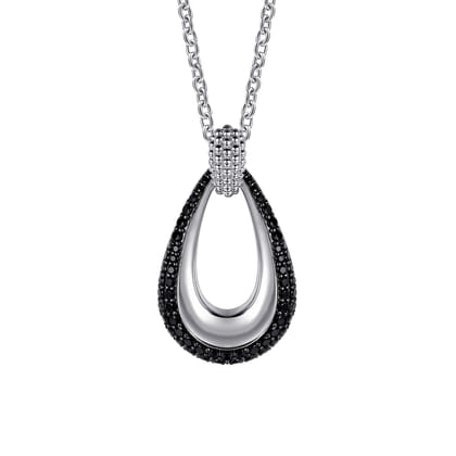 925 Sterling Silver Bujukan Black Spinel Pendant Necklace