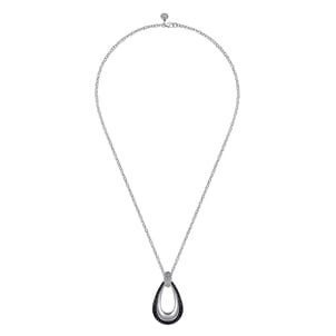 925 Sterling Silver Bujukan Black Spinel Pendant Necklace