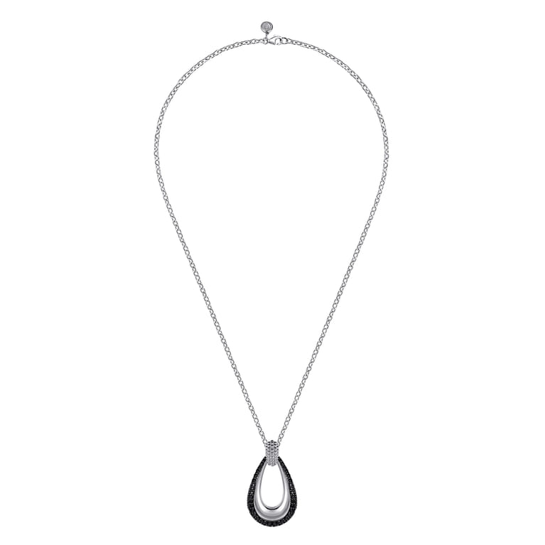 925 Sterling Silver Bujukan Black Spinel Pendant Necklace - Shot 2