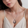 925 Sterling Silver Bujukan Black Spinel Pendant Necklace