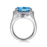 925 Sterling Silver Bujukan Blue Topaz Signet Ring