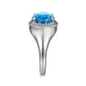 925 Sterling Silver Bujukan Blue Topaz Signet Ring