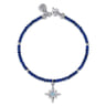 925 Sterling Silver Bujukan Blue Topaz Starburst and Lapis Bracelet