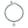 925 Sterling Silver Bujukan Blue Topaz Starburst and Malachite Bracelet