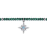 925 Sterling Silver Bujukan Blue Topaz Starburst and Malachite Bracelet