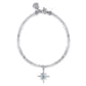 925 Sterling Silver Bujukan Blue Topaz Starburst and Moon Stone Bracelet