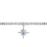 925 Sterling Silver Bujukan Blue Topaz Starburst and Moon Stone Bracelet