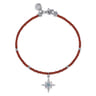 925 Sterling Silver Bujukan Blue Topaz Starburst and Red Agate Bracelet