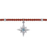 925 Sterling Silver Bujukan Blue Topaz Starburst and Red Agate Bracelet