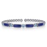 925 Sterling Silver Bujukan Blue Topaz and Lapis Split Bangle Bracelet