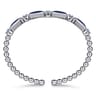 925 Sterling Silver Bujukan Blue Topaz and Lapis Split Bangle Bracelet