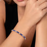 925 Sterling Silver Bujukan Blue Topaz and Lapis Split Bangle Bracelet