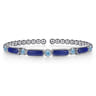 925 Sterling Silver Bujukan Blue Topaz and Lapis Split Bangle Bracelet