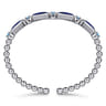925 Sterling Silver Bujukan Blue Topaz and Lapis Split Bangle Bracelet