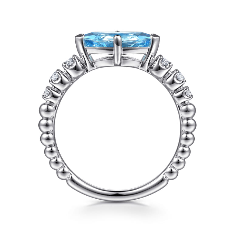 925 Sterling Silver Bujukan Blue Topaz and White Sapphire Ring - Shot 2