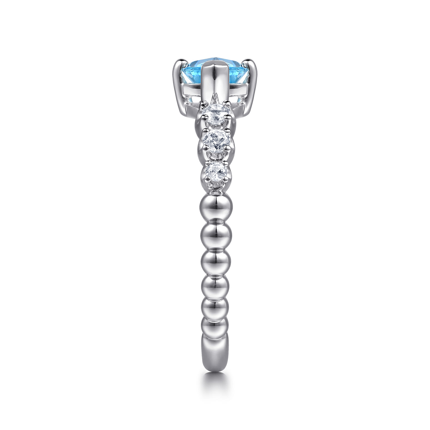 925 Sterling Silver Bujukan Blue Topaz and White Sapphire Ring - Shot 4