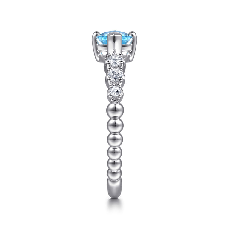 925 Sterling Silver Bujukan Blue Topaz and White Sapphire Ring - Shot 4