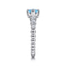 925 Sterling Silver Bujukan Blue Topaz and White Sapphire Ring