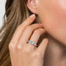 925 Sterling Silver Bujukan Blue Topaz and White Sapphire Ring
