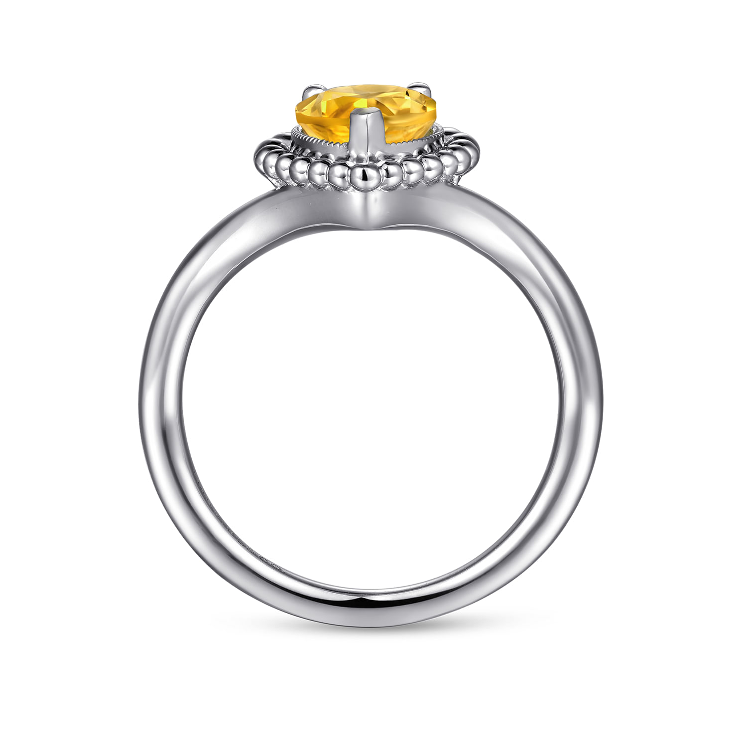 925 Sterling Silver Bujukan Citrine Chevron Ring