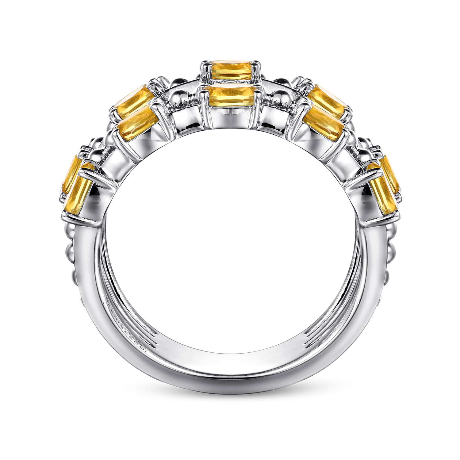 925 Sterling Silver Bujukan Citrine Easy Stackable Ring - Shot 2