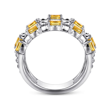 925 Sterling Silver Bujukan Citrine Easy Stackable Ring