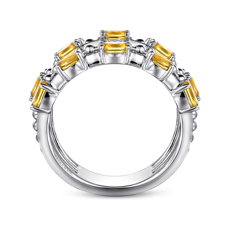 925 Sterling Silver Bujukan Citrine Easy Stackable Ring - Shot 2