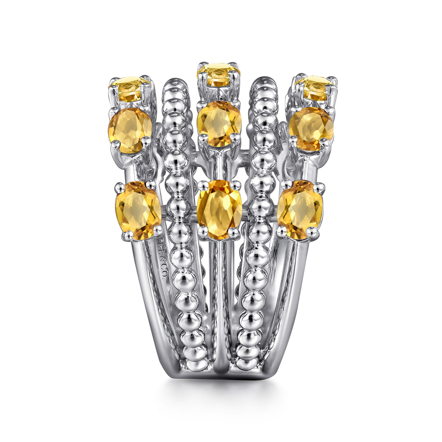 925 Sterling Silver Bujukan Citrine Easy Stackable Ring - Shot 4