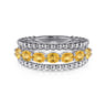 925 Sterling Silver Bujukan Citrine Easy Stackable Ring