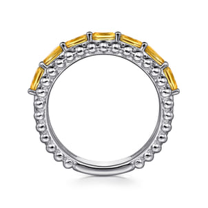 925 Sterling Silver Bujukan Citrine Easy Stackable Ring