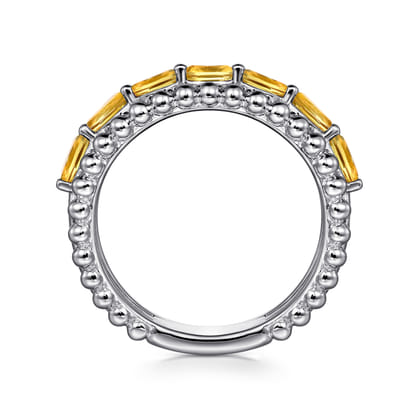 925 Sterling Silver Bujukan Citrine Easy Stackable Ring