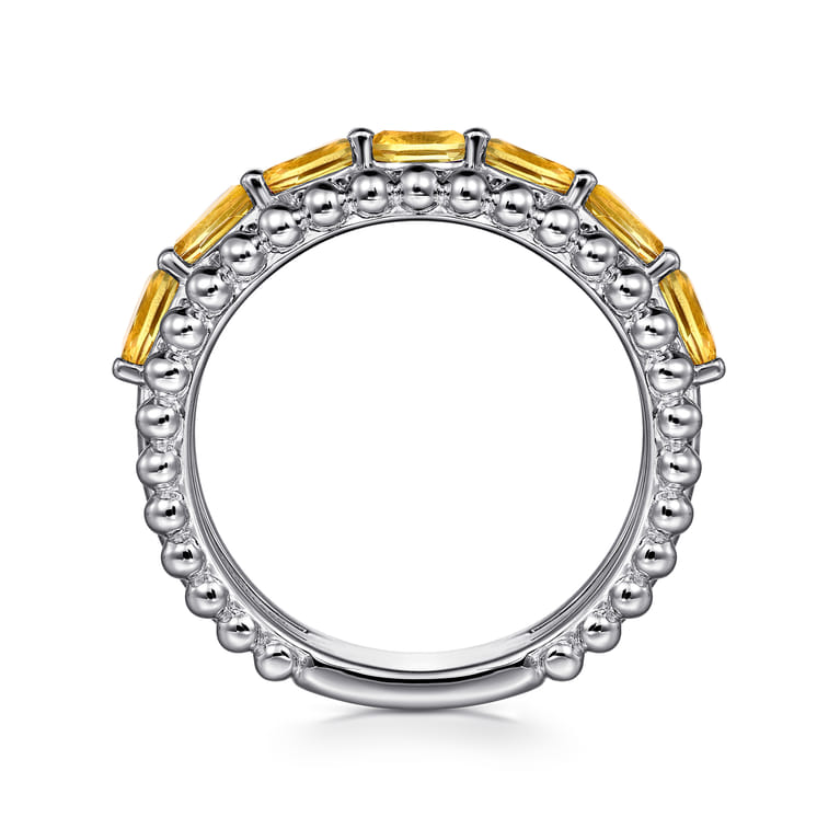 925 Sterling Silver Bujukan Citrine Easy Stackable Ring - Shot 2