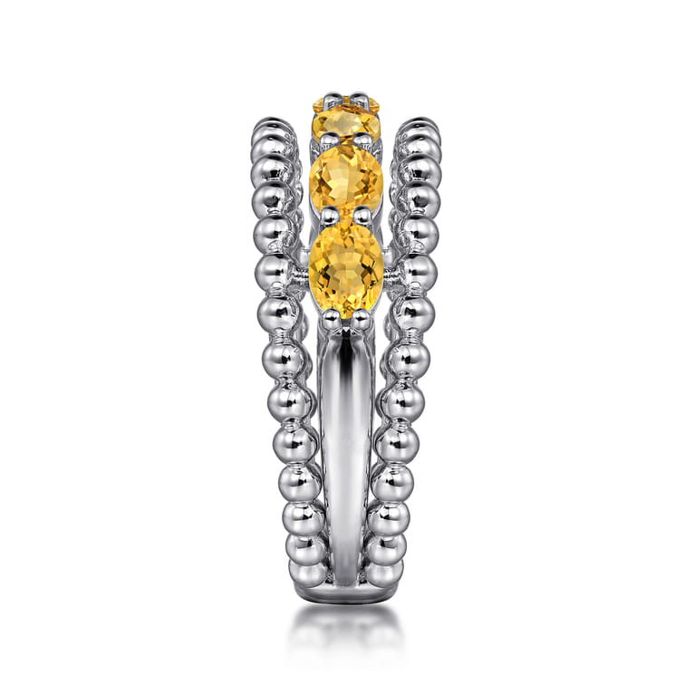 925 Sterling Silver Bujukan Citrine Easy Stackable Ring - Shot 4